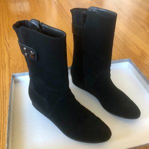 Stuart Weitzman Women's Downpour Wedge Boots, Black, Size 6.5 M